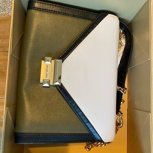 Large Olive Green leather Michael Kors shoulder bag